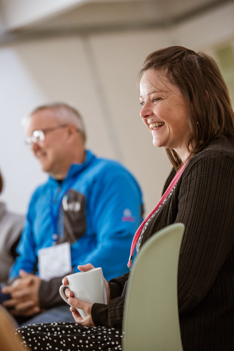 Image of people of people smiling at the recent LaunchMe event