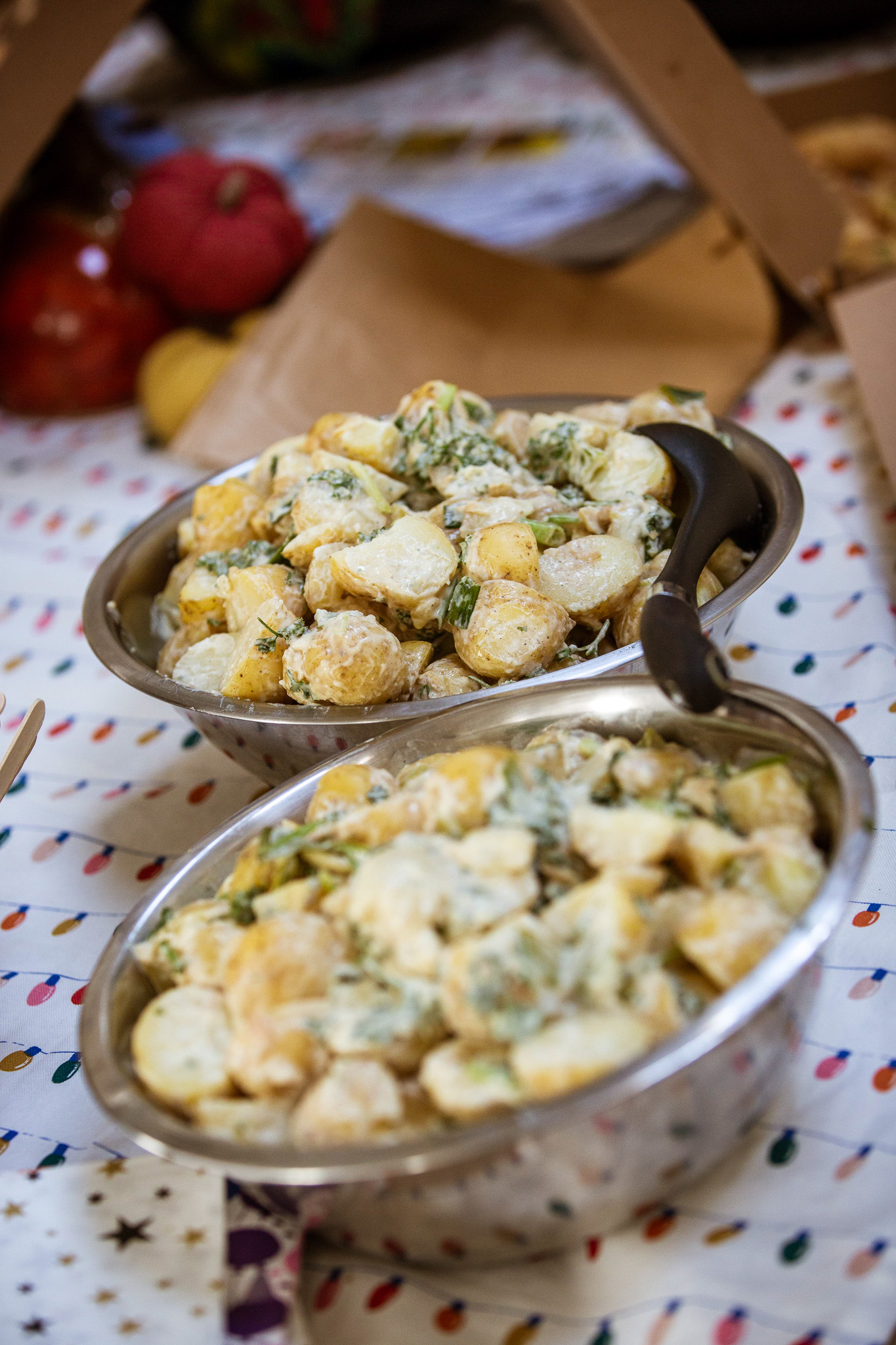Vegan potato salad by Serendipities Catering by Uppertunity at the recent LaunchMe event
