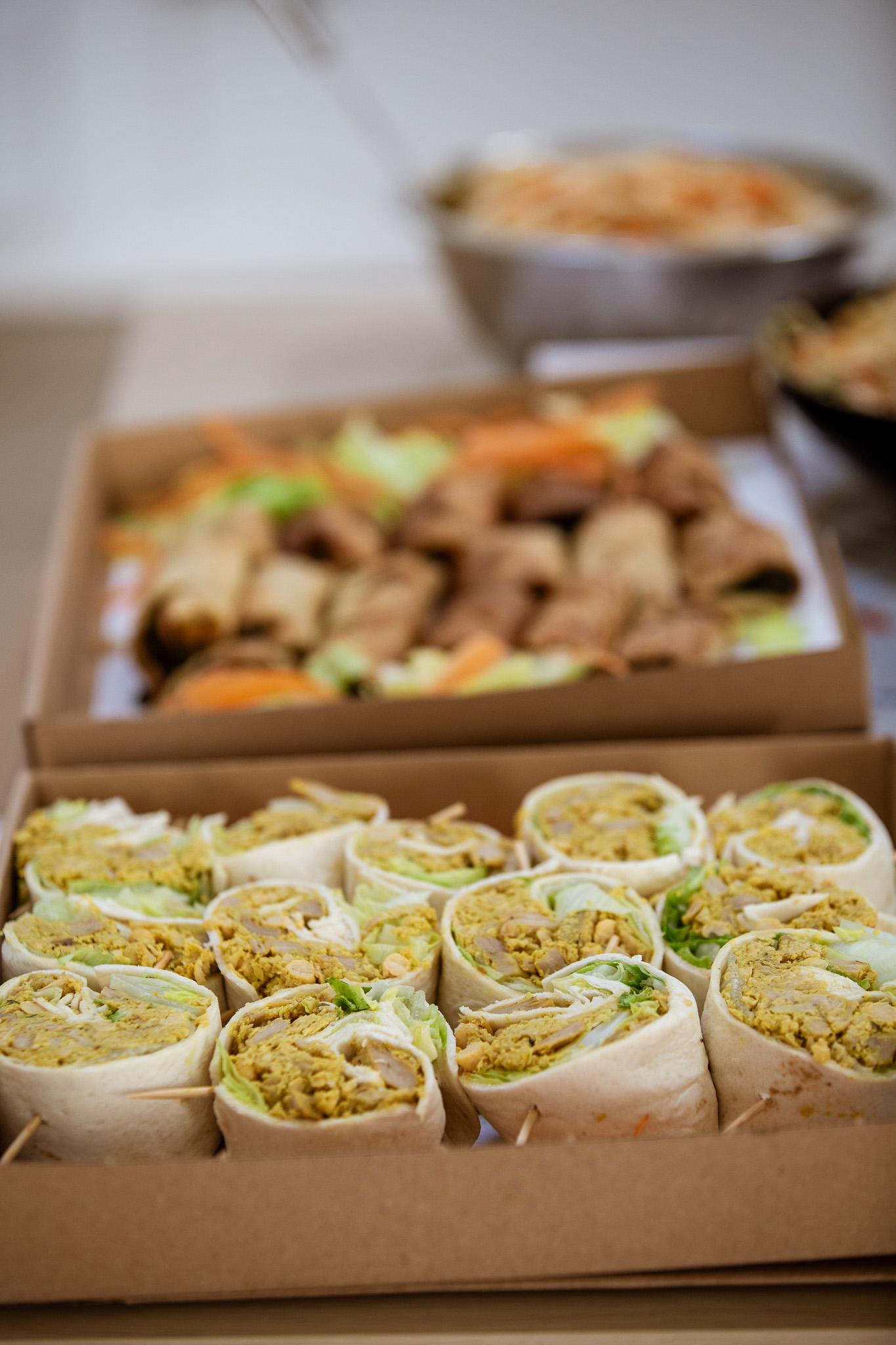 Vegan wraps by Serendipities Catering by Uppertunity at the recent LaunchMe event