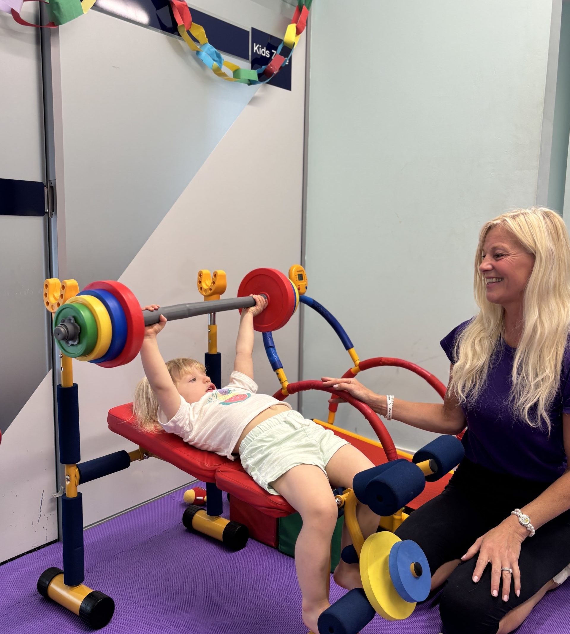A child playing in the Smart Gym creche